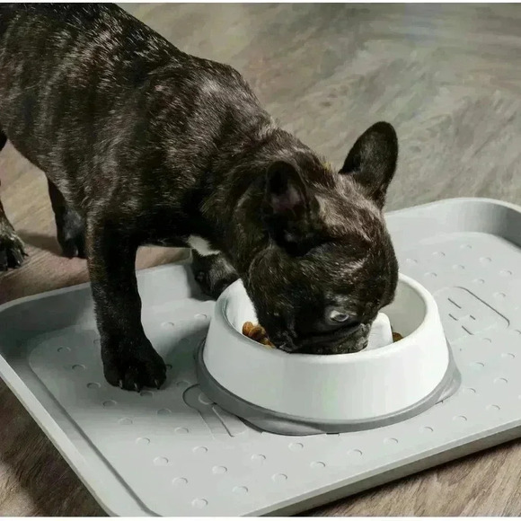 Slow Feeder‎ Dog Bowl White Gray Pet Food Bowl - Picture 2 of 5